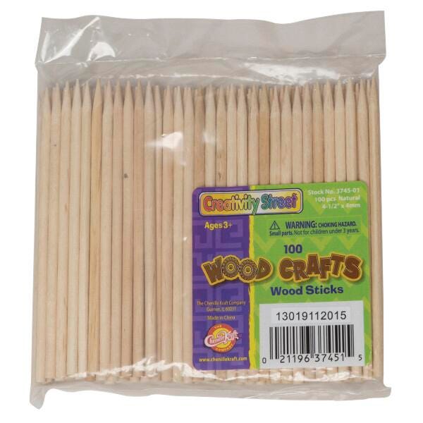 Creativity Street Wood Multi-Purpose Stylus Stick, Pack of 100